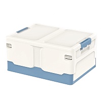 Ящик пластиковый складной белый, дно синее, 480х360х240 мм в Обнинске