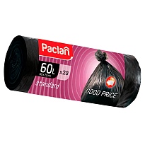 Мешки для мусора 60 л, черные, в рулоне 20 шт., ПНД, 7,4 мкм, 720х600 мм, PACLAN, 600820 в Обнинске Мешки для мусора 60 л, черные, в рулоне 20 шт., ПНД, 7,4 мкм, 720х600 мм, PACLAN, 600820 в Обнинске