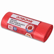 Мешки для мусора 60 л, красный, в рулоне 20 шт., ПНД, 10 мкм, 680х580 мм, LAIMA, 606702 в Обнинске Мешки для мусора 60 л, красный, в рулоне 20 шт., ПНД, 10 мкм, 680х580 мм, LAIMA, 606702 в Обнинске