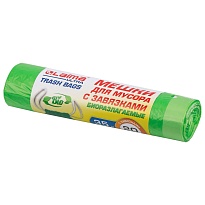 Мешки для мусора 35 л, биоразлагаемые с завязками, зеленые, в рулоне 20 шт., ПНД, 14 мкм, 600х500 мм, LAIMA ULTRA, 607688 в Обнинске Мешки для мусора 35 л, биоразлагаемые с завязками, зеленые, в рулоне 20 шт., ПНД, 14 мкм, 600х500 мм, LAIMA ULTRA, 607688 в Обнинске