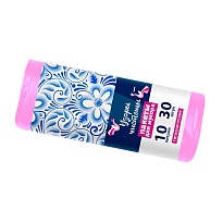 Мешки для мусора 10 л, розовые, в рулоне 30 шт., ПНД, 8 мкм, 470х360 мм, Узоры Чистоты, МУ3582 (МГ-10роз) в Обнинске