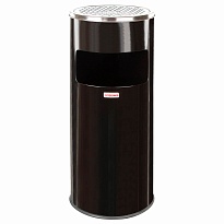 Урна с пепельницей 27 л, нержавеющая сталь, черная, LAIMA PROFESSIONAL в Обнинске