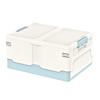 Ящик пластиковый складной белый, дно голубое, 480х360х240 мм в Обнинске