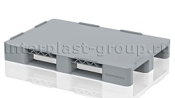 Поддон пластиковый сплошной на двух полозьях 1200х800х150 серый