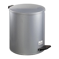 Ведро для мусора с педалью, усиленное, Титан, 15 л, серое, оцинкованная сталь в Обнинске