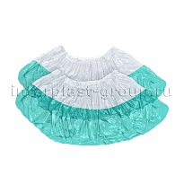 Бахилы бело-бирюзовые 1000 шт (500 пар), 48 мкм, двойная подошва, с одной резинкой, Эконом+ в Обнинске Бахилы бело-бирюзовые 1000 шт (500 пар), 48 мкм, двойная подошва, с одной резинкой, Эконом+ в Обнинске