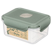 Контейнер для продуктов герметичный с клапаном Eco Style прямоугольный 0,5 л (зеленый)