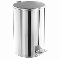 Ведро для мусора с педалью, усиленное, Титан, 20 л, кольцо под мешок, нержавеющая сталь, хром в Обнинске