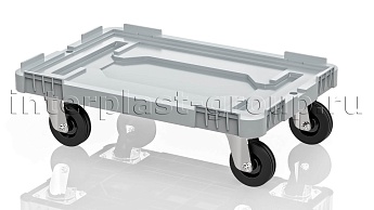 Тележка пластиковая сплошная без тормозов серая в Обнинске Тележка пластиковая сплошная без тормозов серая в Обнинске