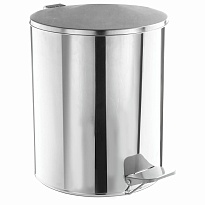 Ведро для мусора с педалью, усиленное, ТИТАН, 7 л, кольцо под мешок, нержавеющая сталь, хром в Обнинске