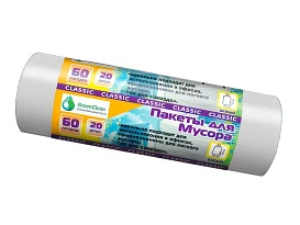 Мешки для мусора 60 л, белые, в рулоне 20 шт., ПНД, 7 мкм, 700х600 мм, MIRPACK Classik, 602052 в Обнинске Мешки для мусора 60 л, белые, в рулоне 20 шт., ПНД, 7 мкм, 700х600 мм, MIRPACK Classik, 602052 в Обнинске