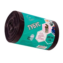 Мешки для мусора 12 л, черные, в рулоне 30 шт., ПНД, 6 мкм, 550х320 мм, Концепция Быта Tubus, 604936 в Обнинске