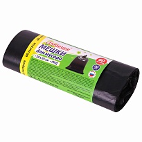 ММешки для мусора 60 л, черные, в рулоне 20 шт., ПНД, 8 мкм, 650х580 мм, Любаша, 608092 в Обнинске ММешки для мусора 60 л, черные, в рулоне 20 шт., ПНД, 8 мкм, 650х580 мм, Любаша, 608092 в Обнинске