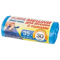 Мешки для мусора 35 л, с ушками, синие, в рулоне 30 шт., ПНД, 11 мкм, 650х500 мм, LAIMA ULTRA, 607684 в Обнинске Мешки для мусора 35 л, с ушками, синие, в рулоне 30 шт., ПНД, 11 мкм, 650х500 мм, LAIMA ULTRA, 607684 в Обнинске