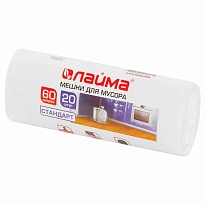 Мешки для мусора 60 л, белые, в рулоне 20 шт., ПНД, 7 мкм, 680х580 мм, LAIMA, 605539 в Обнинске Мешки для мусора 60 л, белые, в рулоне 20 шт., ПНД, 7 мкм, 680х580 мм, LAIMA, 605539 в Обнинске