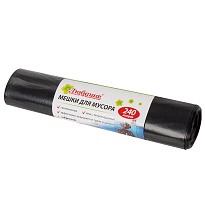 Мешки для мусора 240 л, черные, в рулоне 5 шт., ПВД 30 мкм, 1300х900 мм, Любаша, 605338 в Обнинске Мешки для мусора 240 л, черные, в рулоне 5 шт., ПВД 30 мкм, 1300х900 мм, Любаша, 605338 в Обнинске